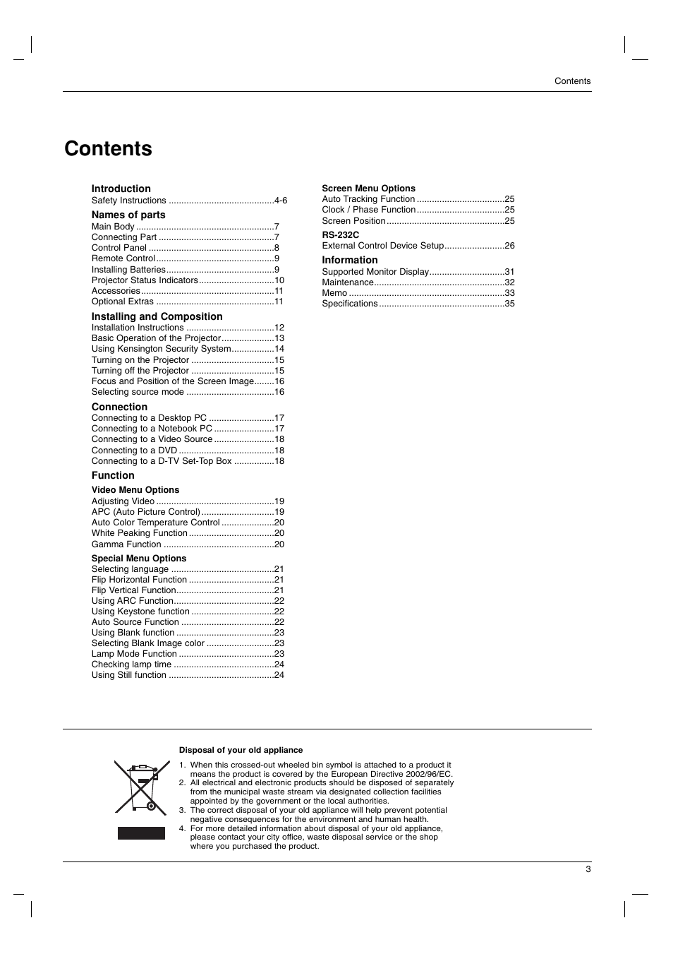 LG BX220-JD User Manual | Page 3 / 36