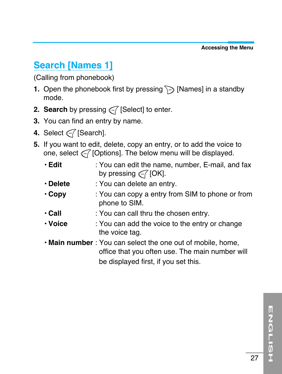 Search [names 1 | LG G5220 User Manual | Page 27 / 102