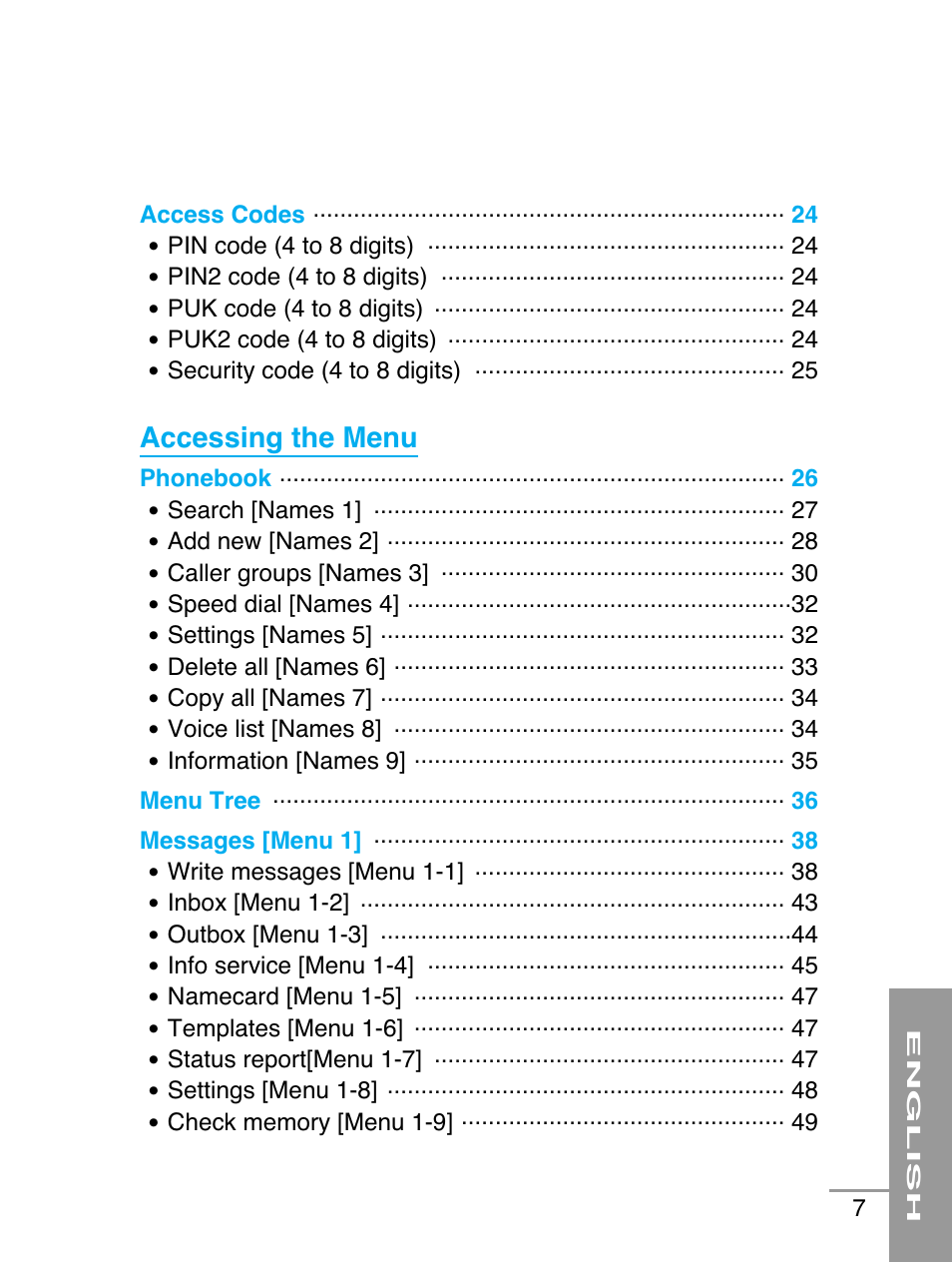 Accessing the menu | LG G5220 User Manual | Page 7 / 102