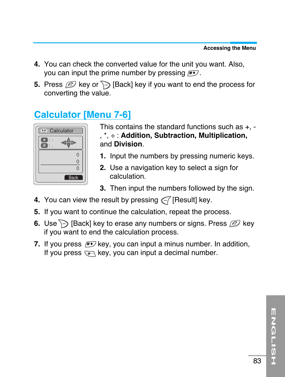 Calculator [menu 7-6 | LG G5220 User Manual | Page 83 / 102