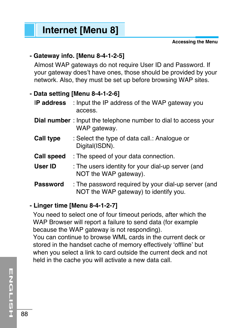 Internet [menu 8 | LG G5220 User Manual | Page 88 / 102