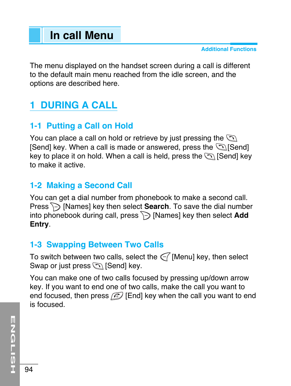 1 during a call | LG G5220 User Manual | Page 94 / 102