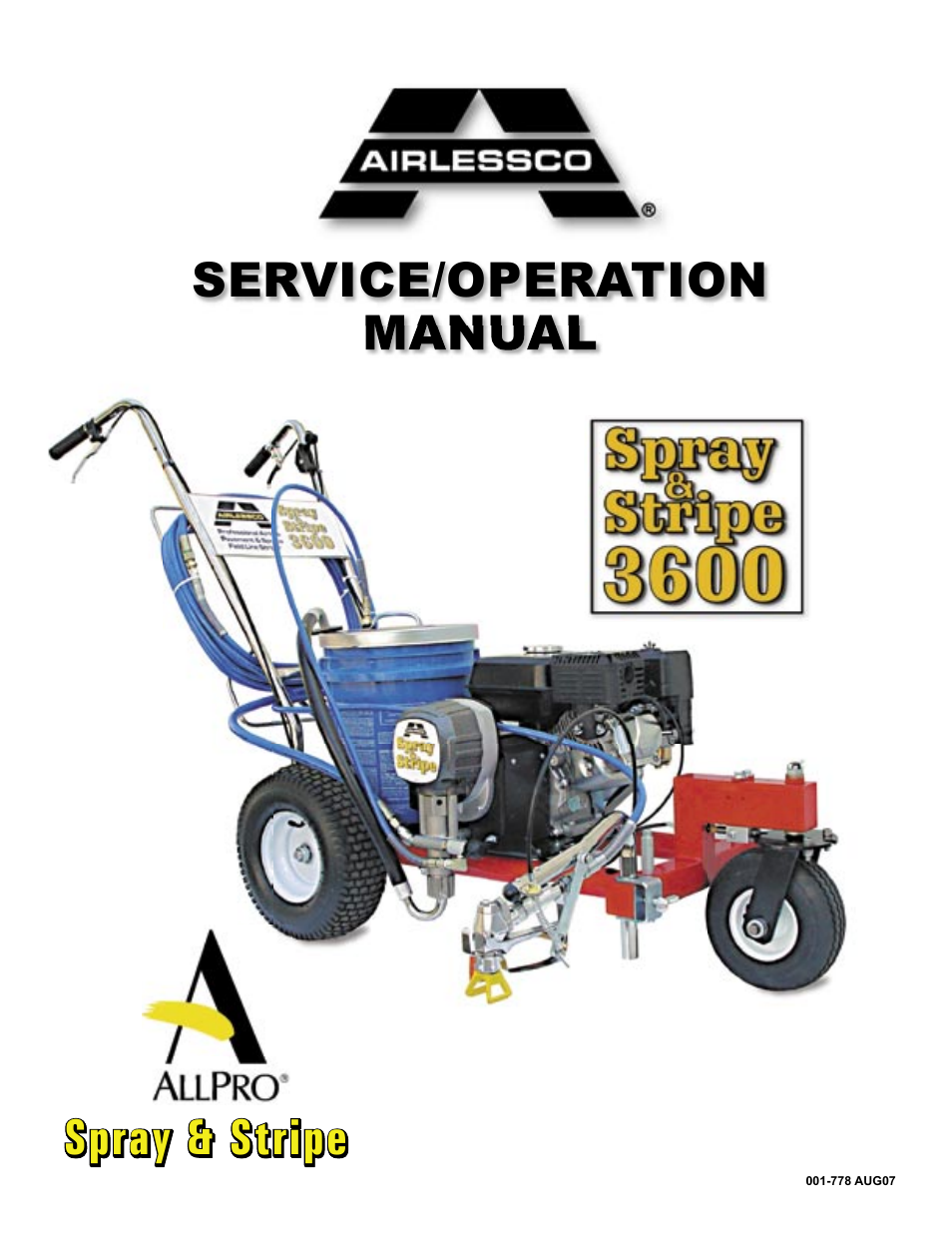 AIRLESSCO Spray & Stripe 3600 User Manual | 32 pages