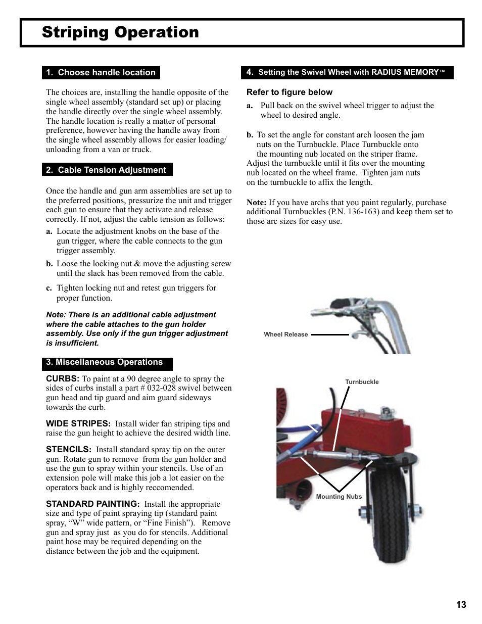 Striping operation | AIRLESSCO Spray & Stripe 3600 User Manual | Page 15 / 32