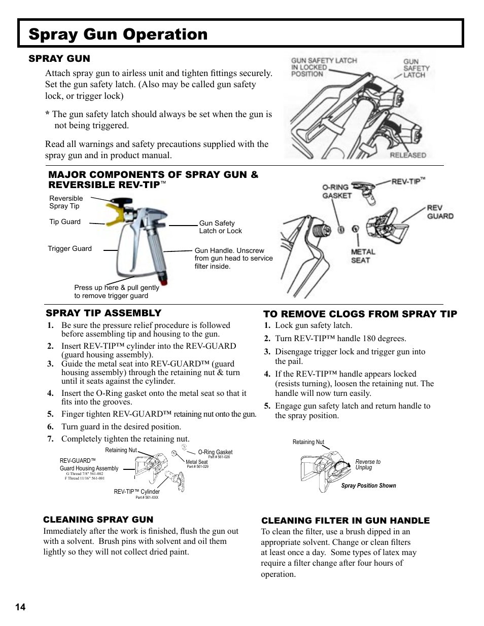 Spray gun operation | AIRLESSCO Spray & Stripe 3600 User Manual | Page 16 / 32