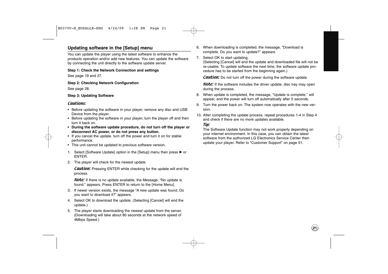 LG BD-370 User Manual | Page 21 / 56