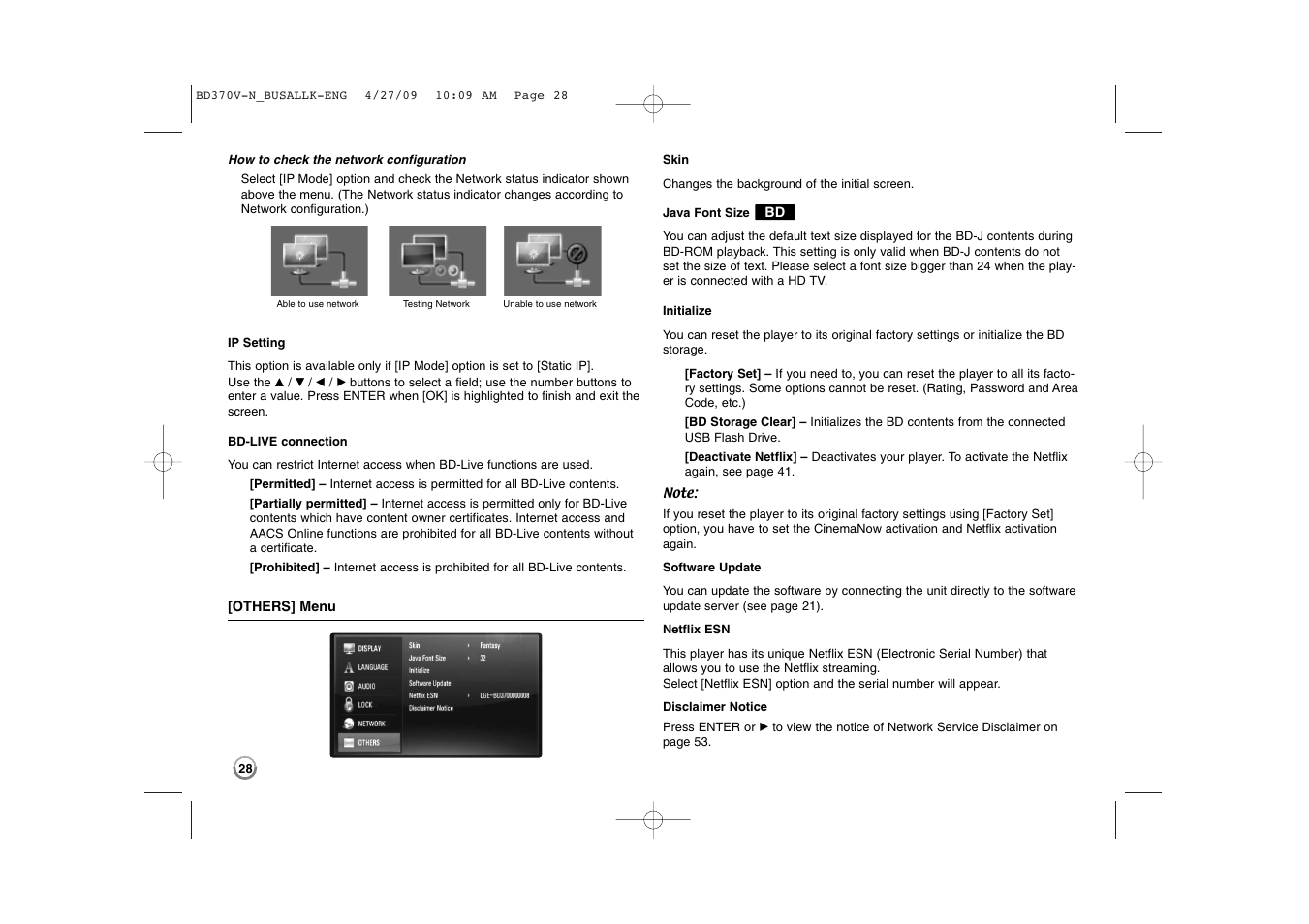 LG BD-370 User Manual | Page 28 / 56