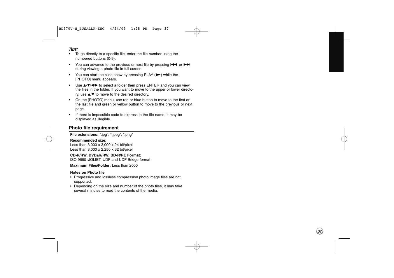 LG BD-370 User Manual | Page 37 / 56