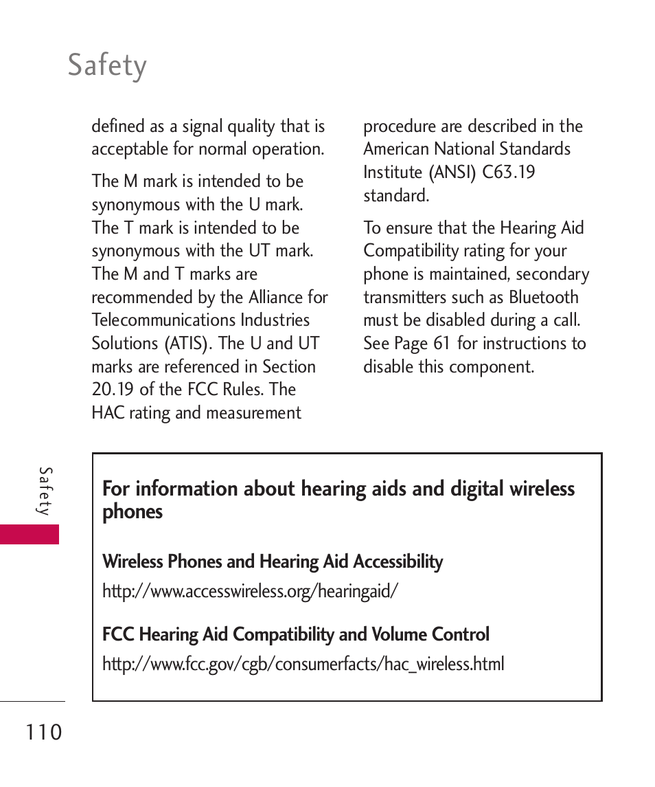 Safety | LG Wine II MMBB0386201 User Manual | Page 112 / 121