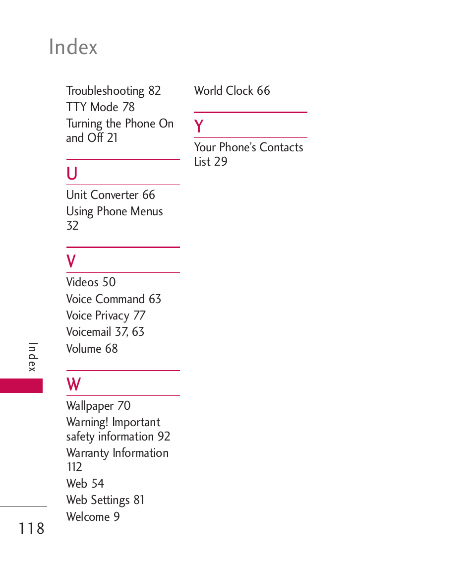 Index | LG Wine II MMBB0386201 User Manual | Page 120 / 121