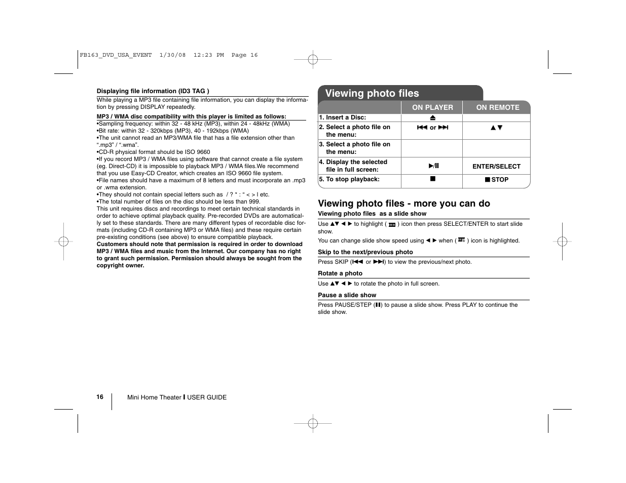 Viewing photo files, Viewing photo files - more you can do | LG LFD850 User Manual | Page 16 / 24