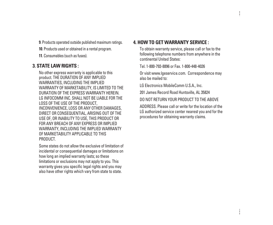 LG C1500 User Manual | Page 4 / 104