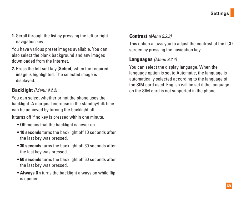 LG C1500 User Manual | Page 73 / 104