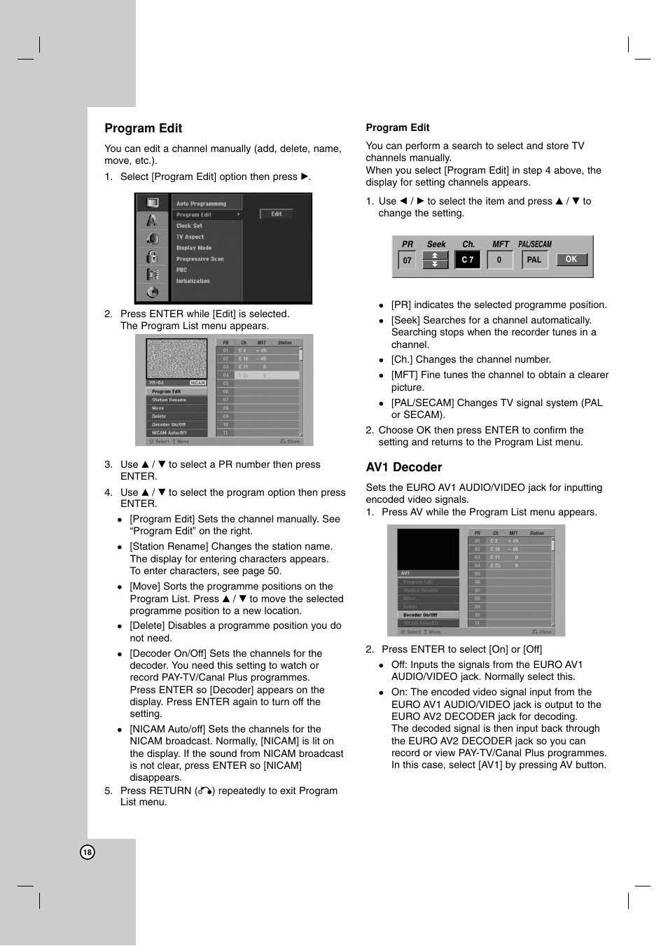 LG RH7850H User Manual | Page 18 / 62