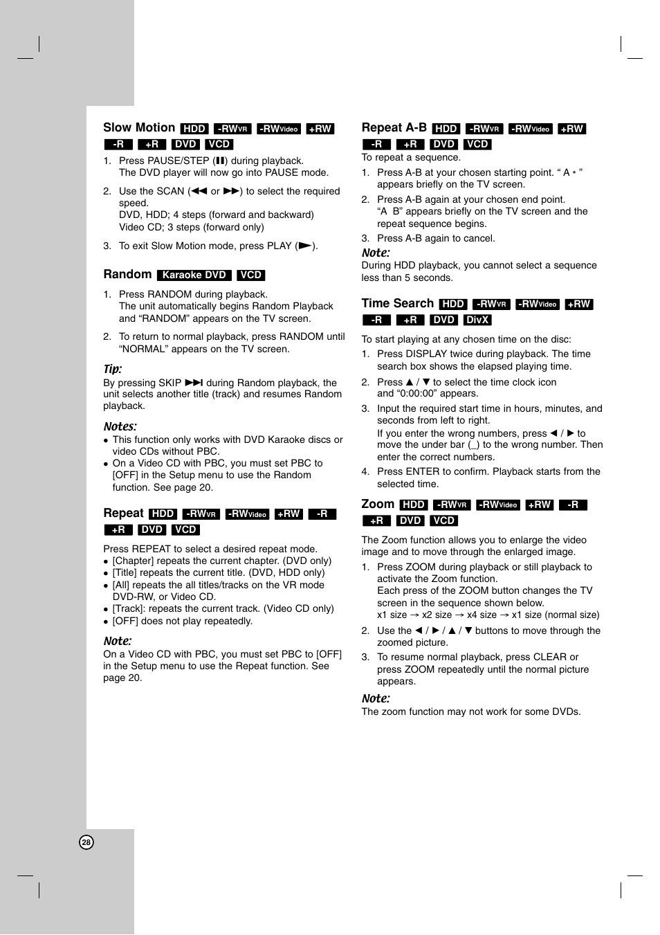 LG RH7850H User Manual | Page 28 / 62