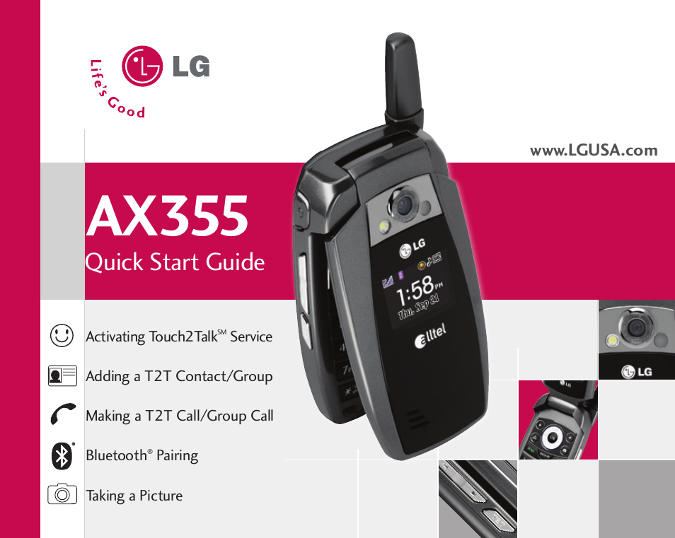 LG AX355 User Manual | 8 pages