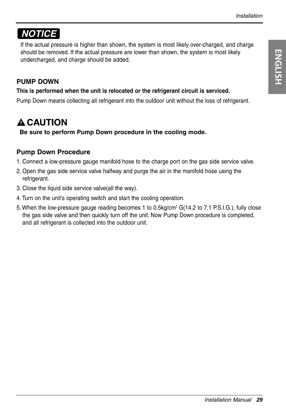 Notice, English | LG LS305HV User Manual | Page 29 / 31