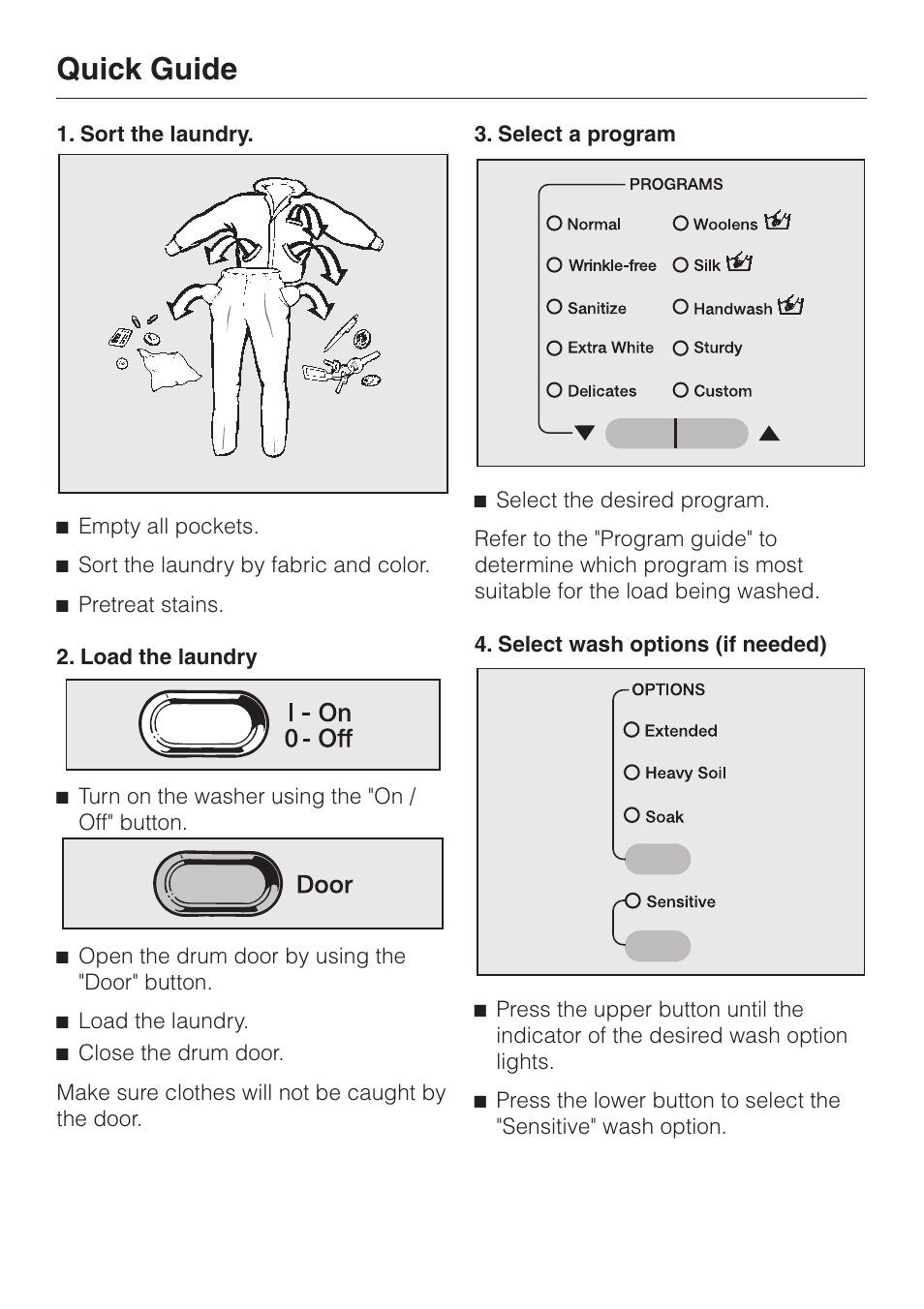 Quick guide | LG Washer W1119 User Manual | Page 30 / 60