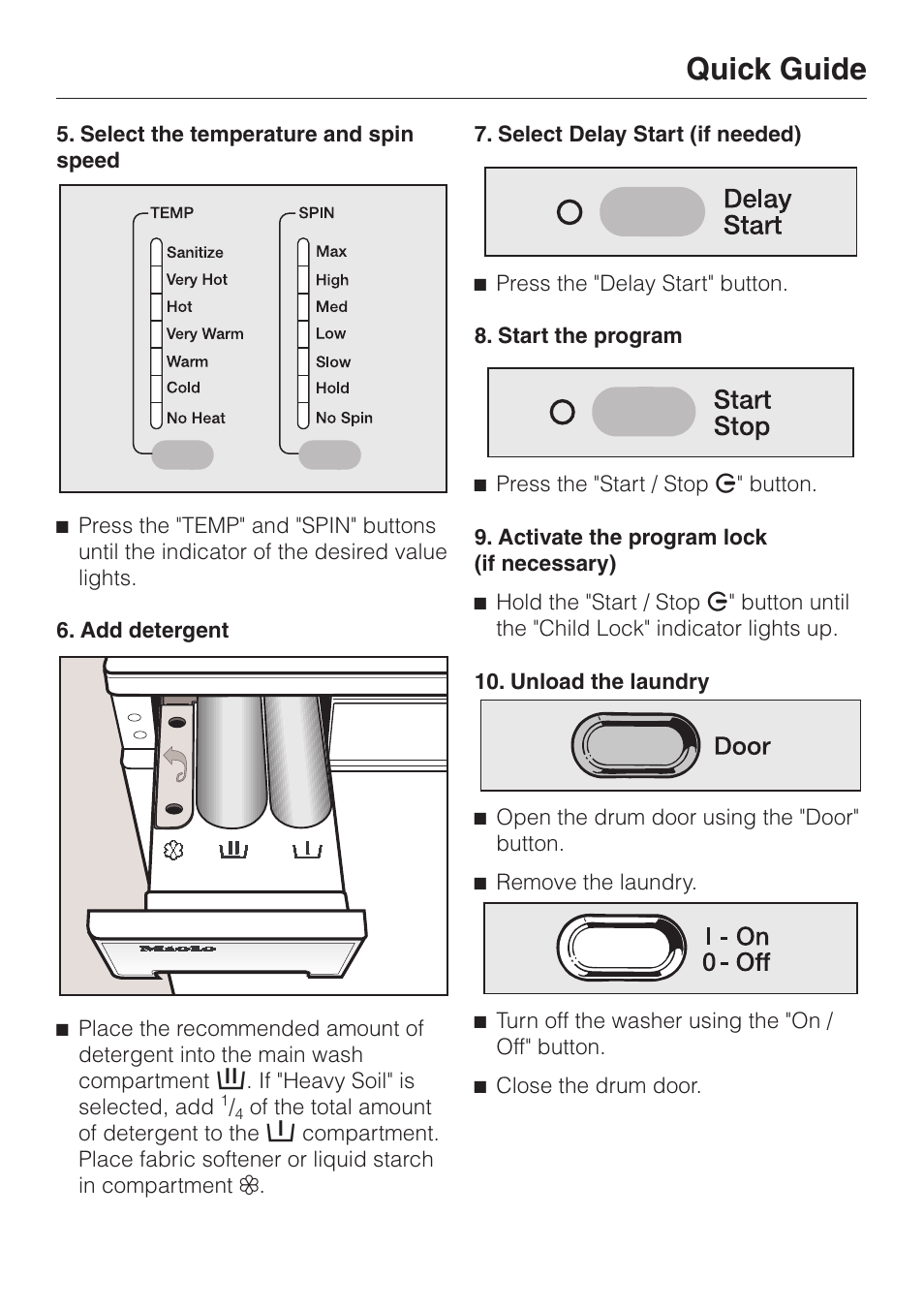 Quick guide | LG Washer W1119 User Manual | Page 31 / 60