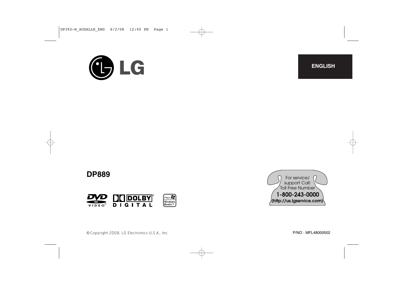 LG DP889 User Manual | 19 pages