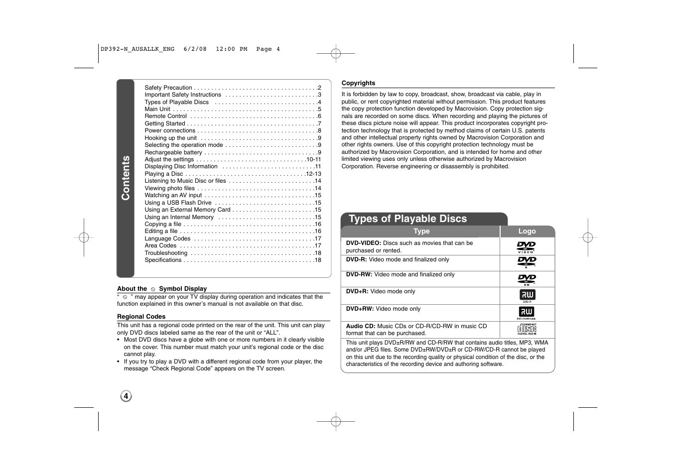 LG DP889 User Manual | Page 4 / 19