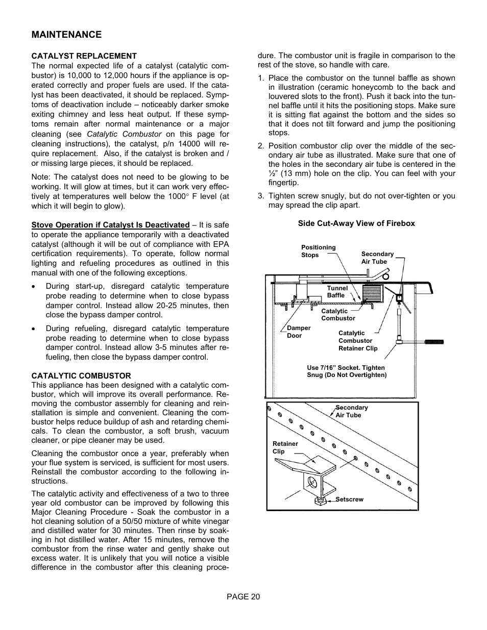 Maintenance | Lennox International Inc. 1003C User Manual | Page 20 / 32