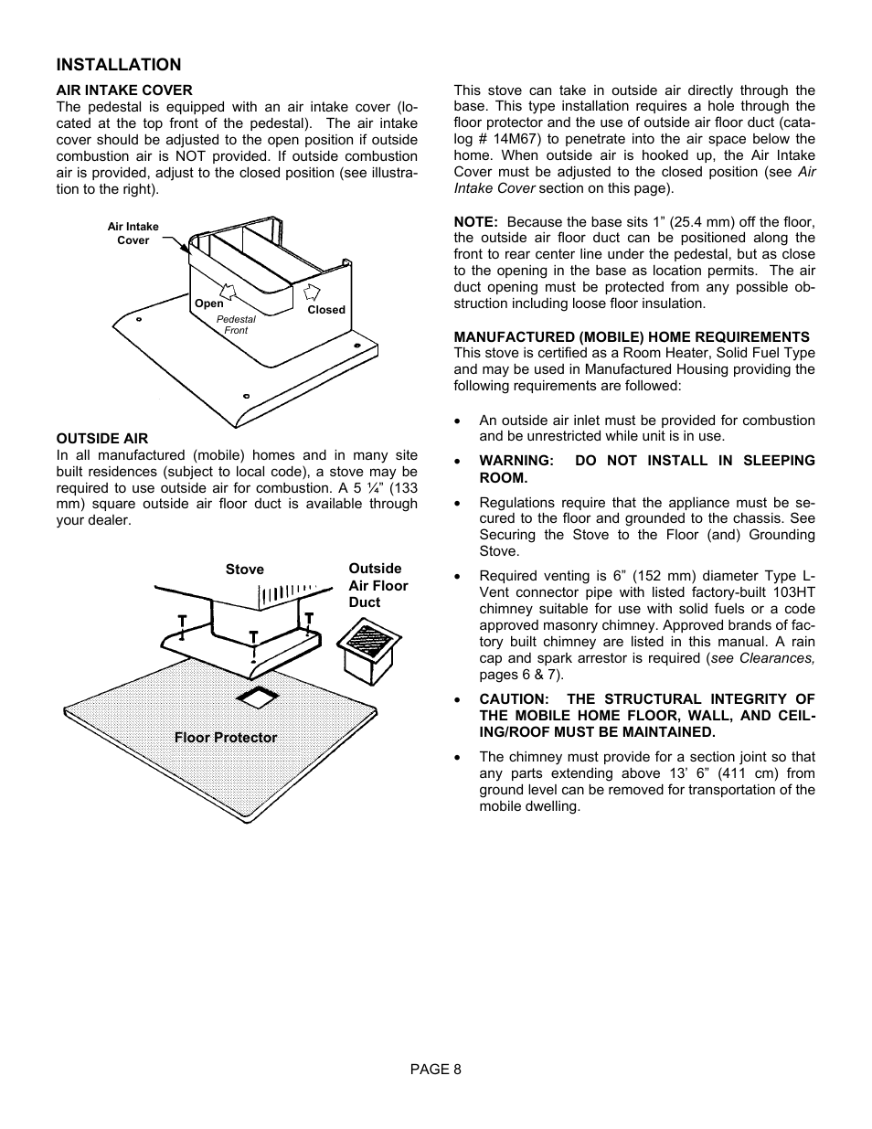 Installation | Lennox International Inc. 1003C User Manual | Page 8 / 32