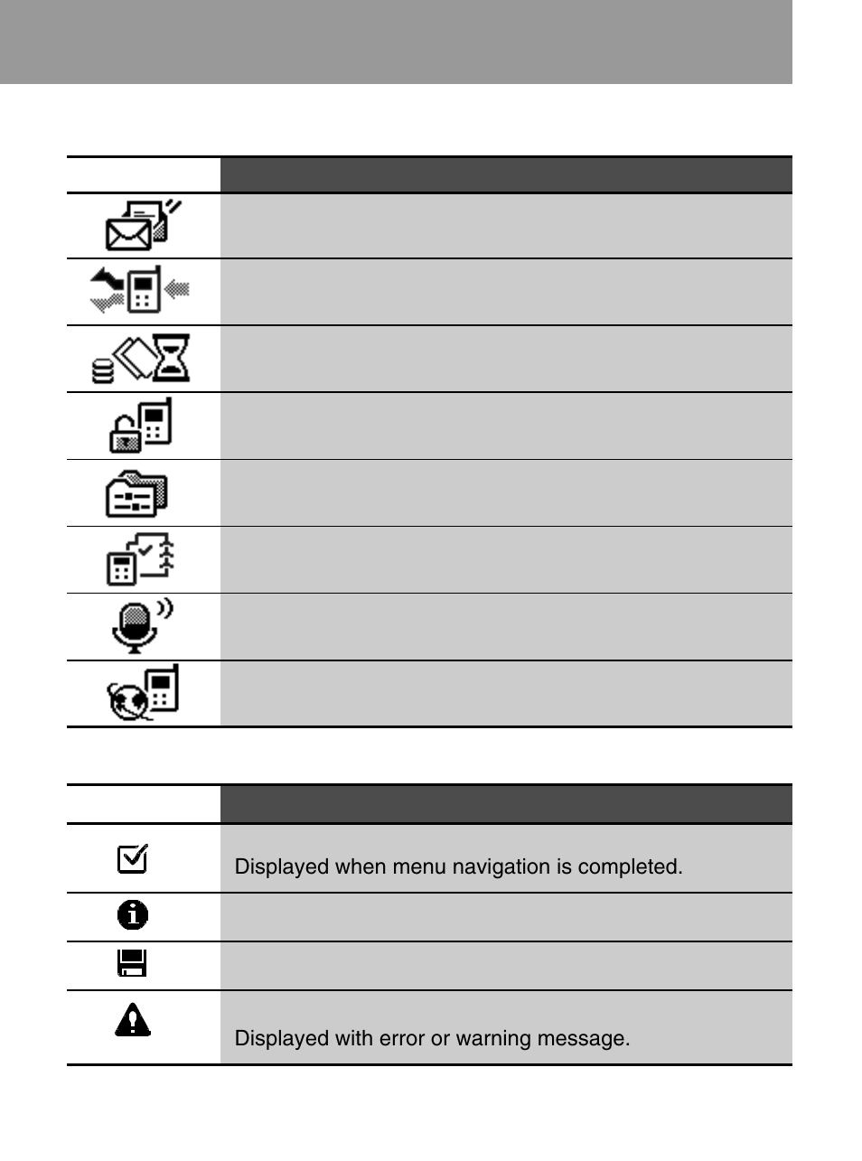 Top menu icons result icons | LG 600 User Manual | Page 17 / 86