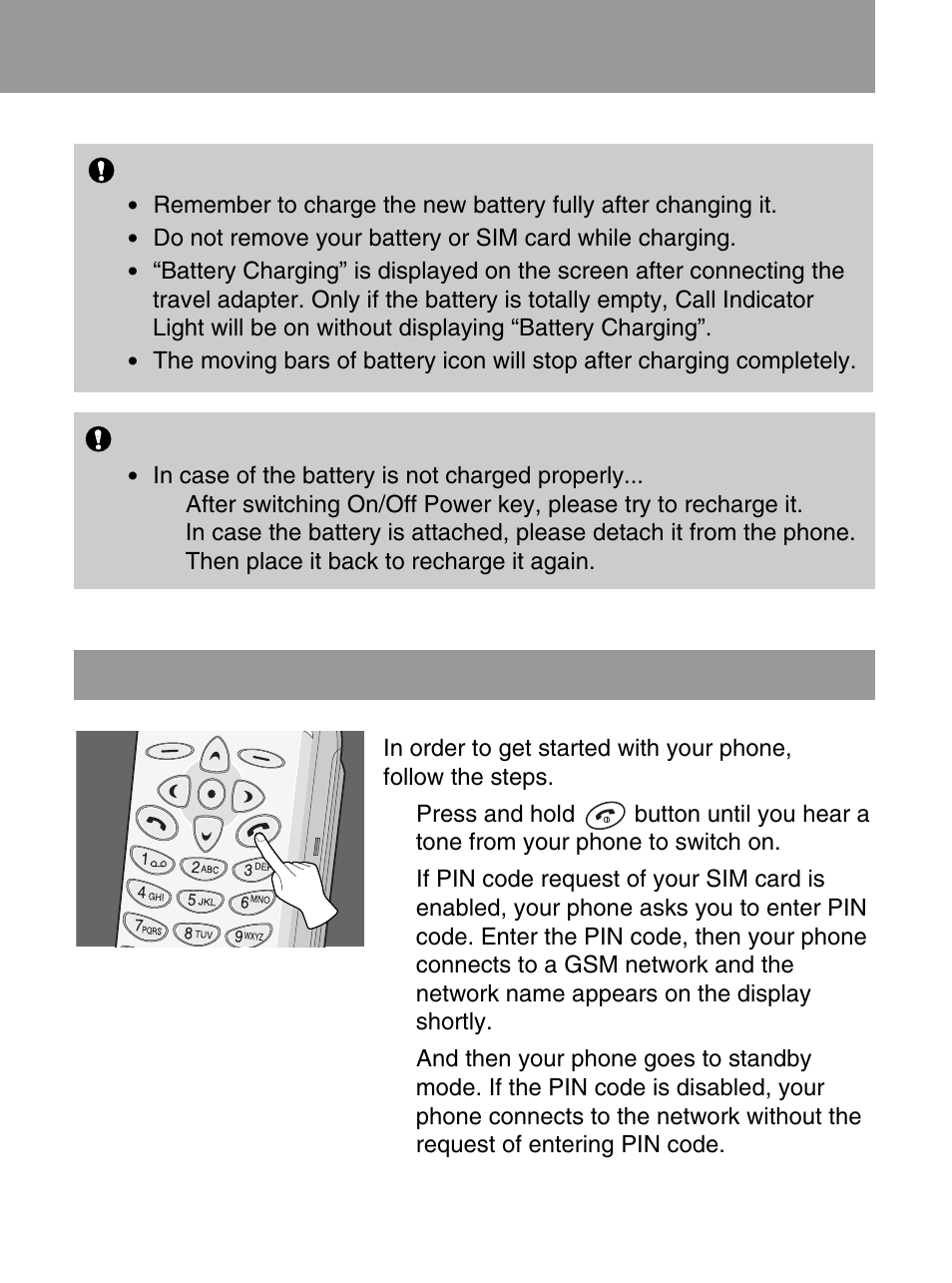 Powering on sequence | LG 600 User Manual | Page 21 / 86
