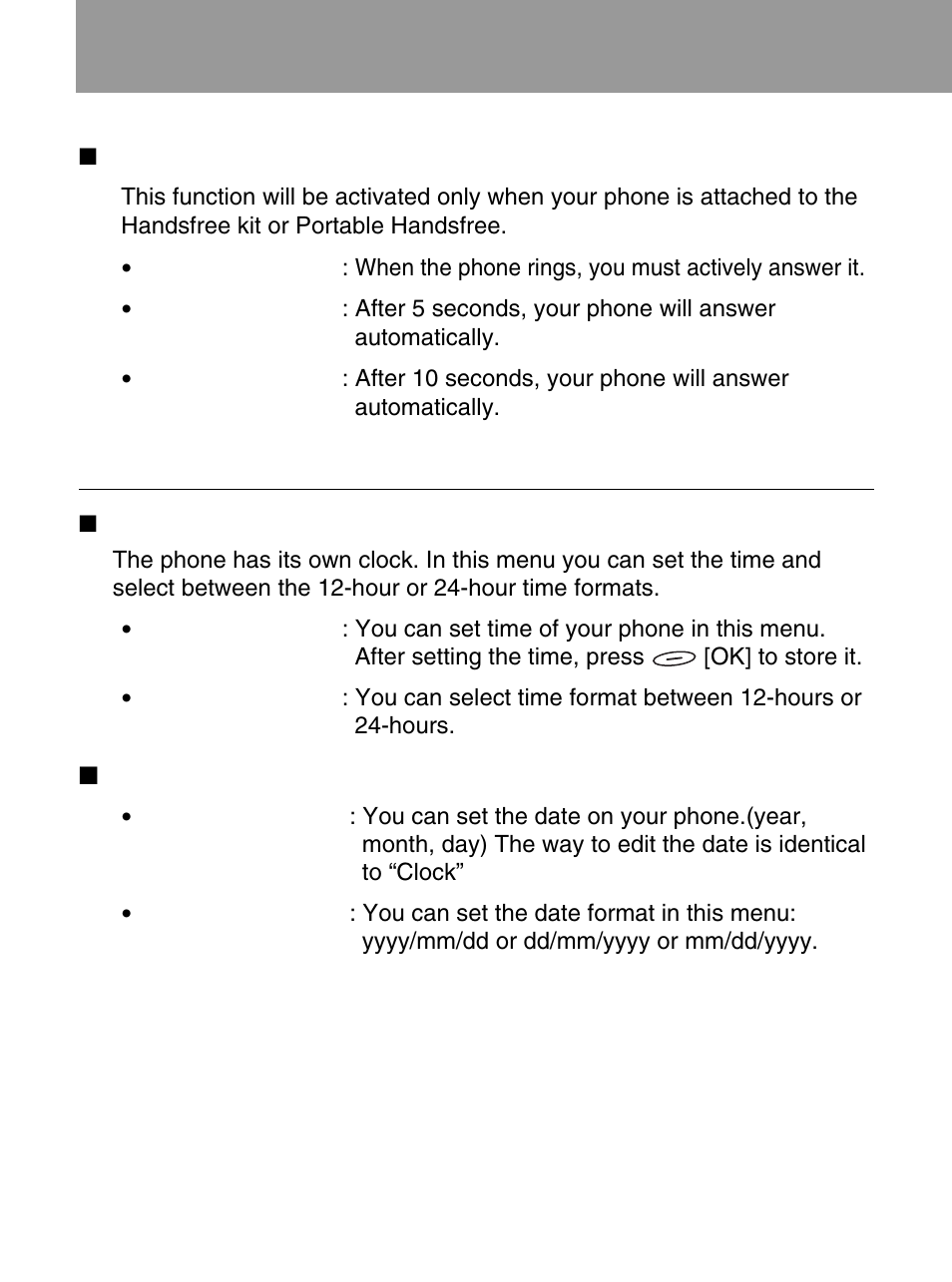 Setting [menu 5, Time setting [menu 5-4 | LG 600 User Manual | Page 62 / 86