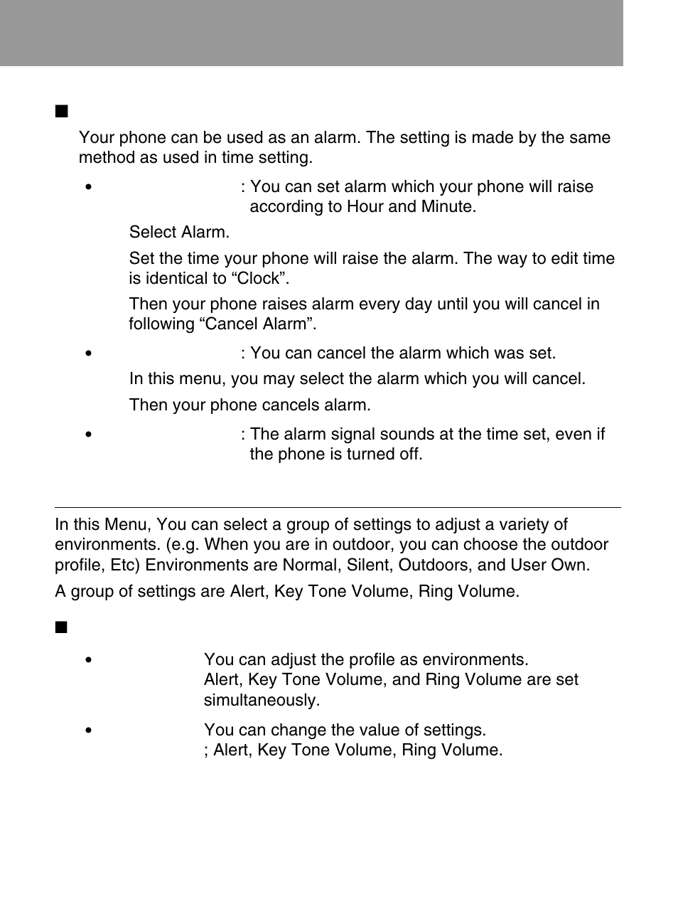 Profiles [menu 5-5 | LG 600 User Manual | Page 63 / 86