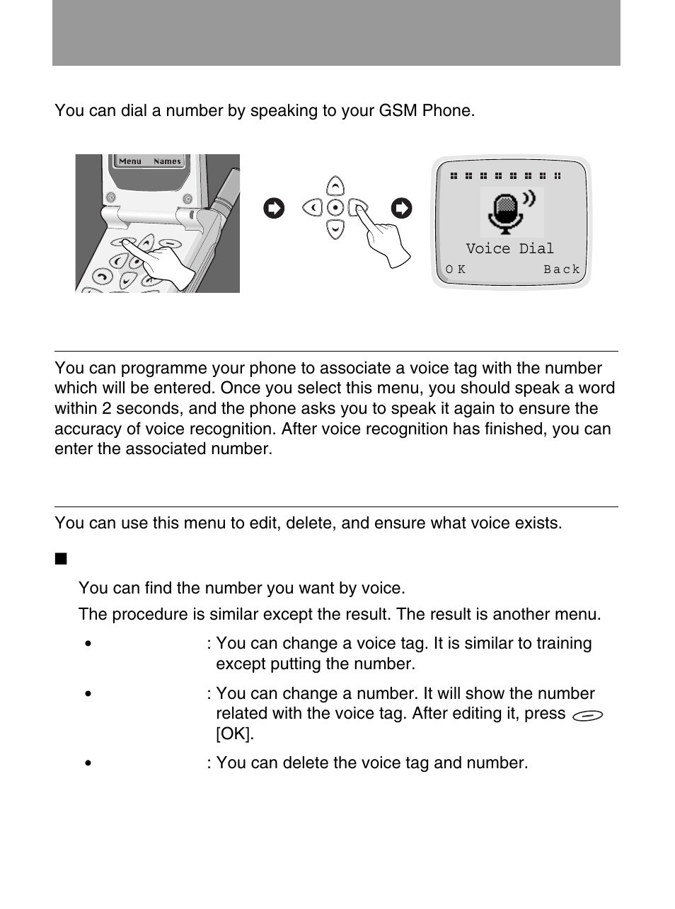 Voice dial [menu 7, Training [menu 7-1, Search [menu 7-2 | LG 600 User Manual | Page 69 / 86