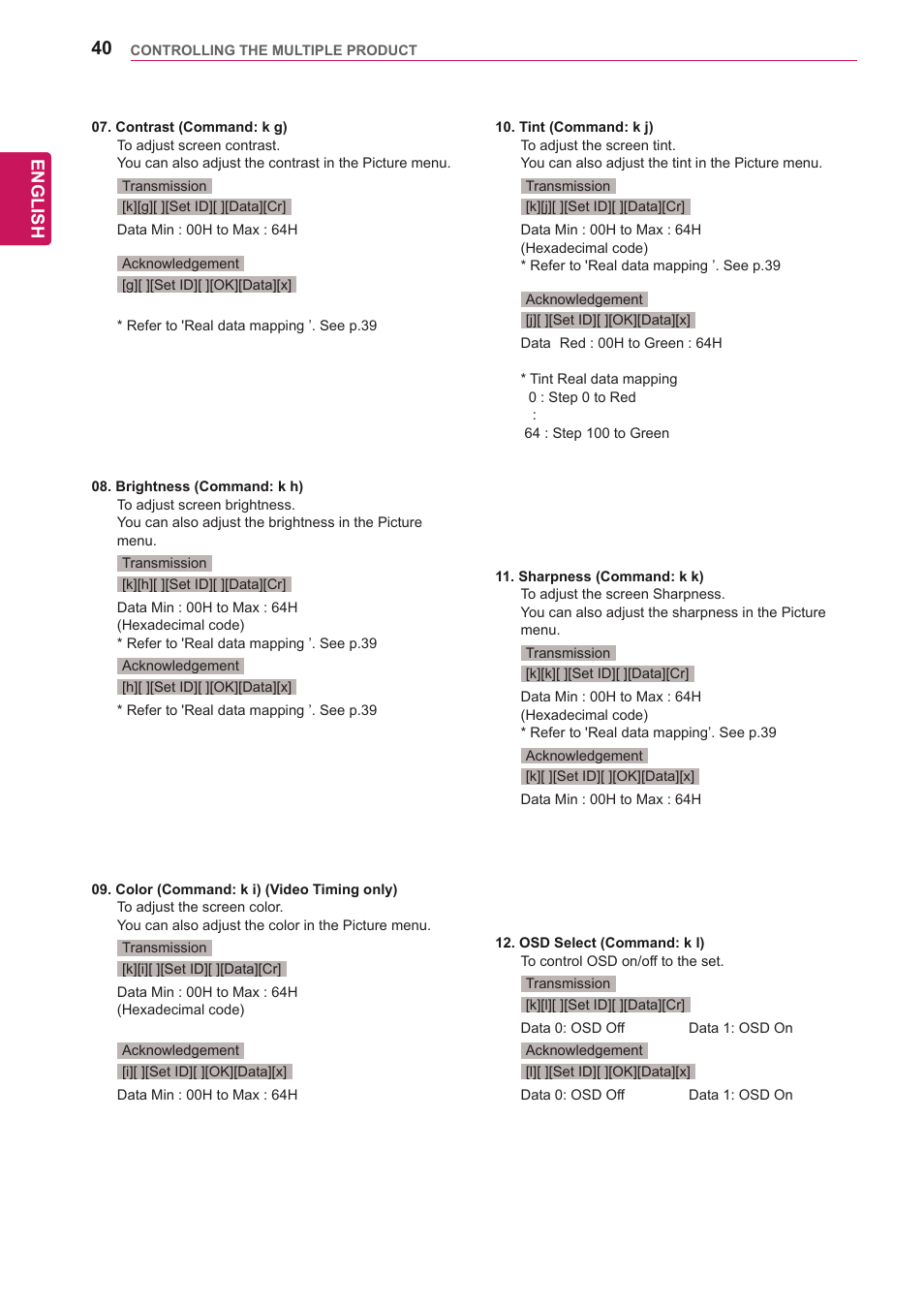 English | LG 47VL10 User Manual | Page 40 / 48