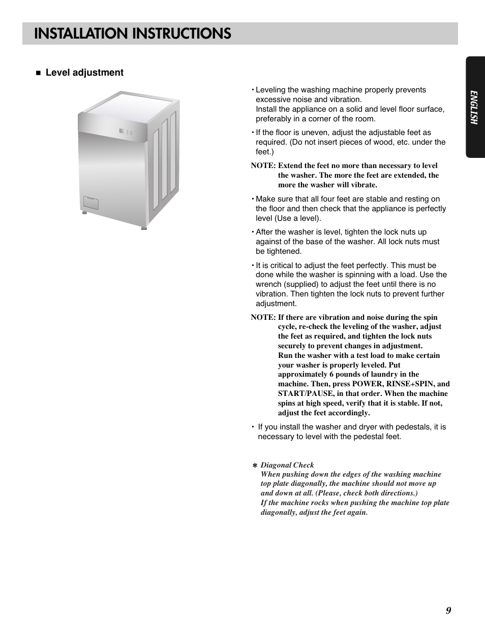 Installation instructions | LG 3828ER3054V User Manual | Page 10 / 48
