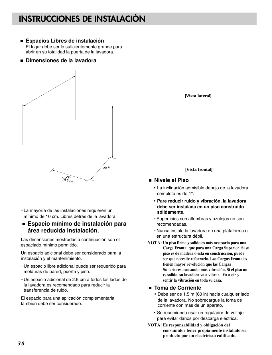 Instrucciones de instalación | LG 3828ER3054V User Manual | Page 31 / 48
