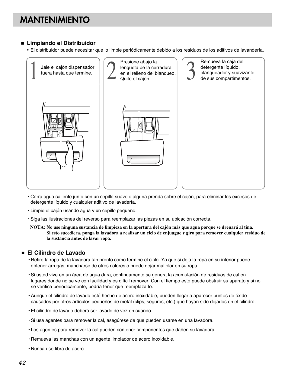 Mantenimiento | LG 3828ER3054V User Manual | Page 43 / 48