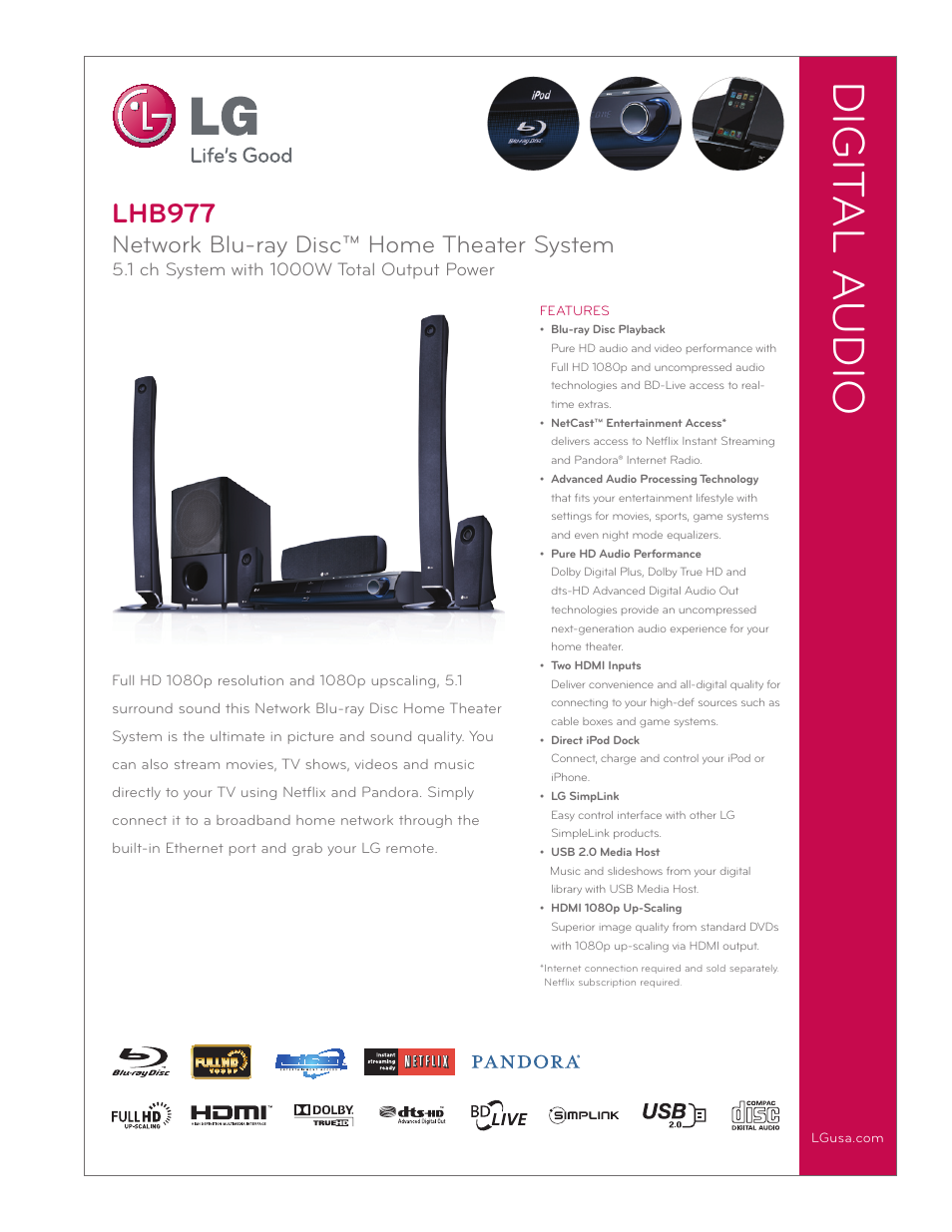 LG LHB977 User Manual | 2 pages