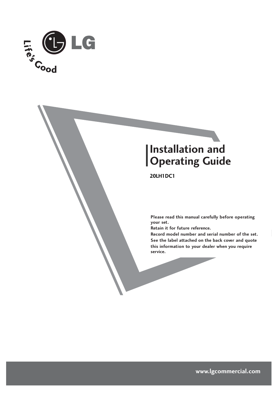 LG 20LH1DC1 User Manual | 76 pages