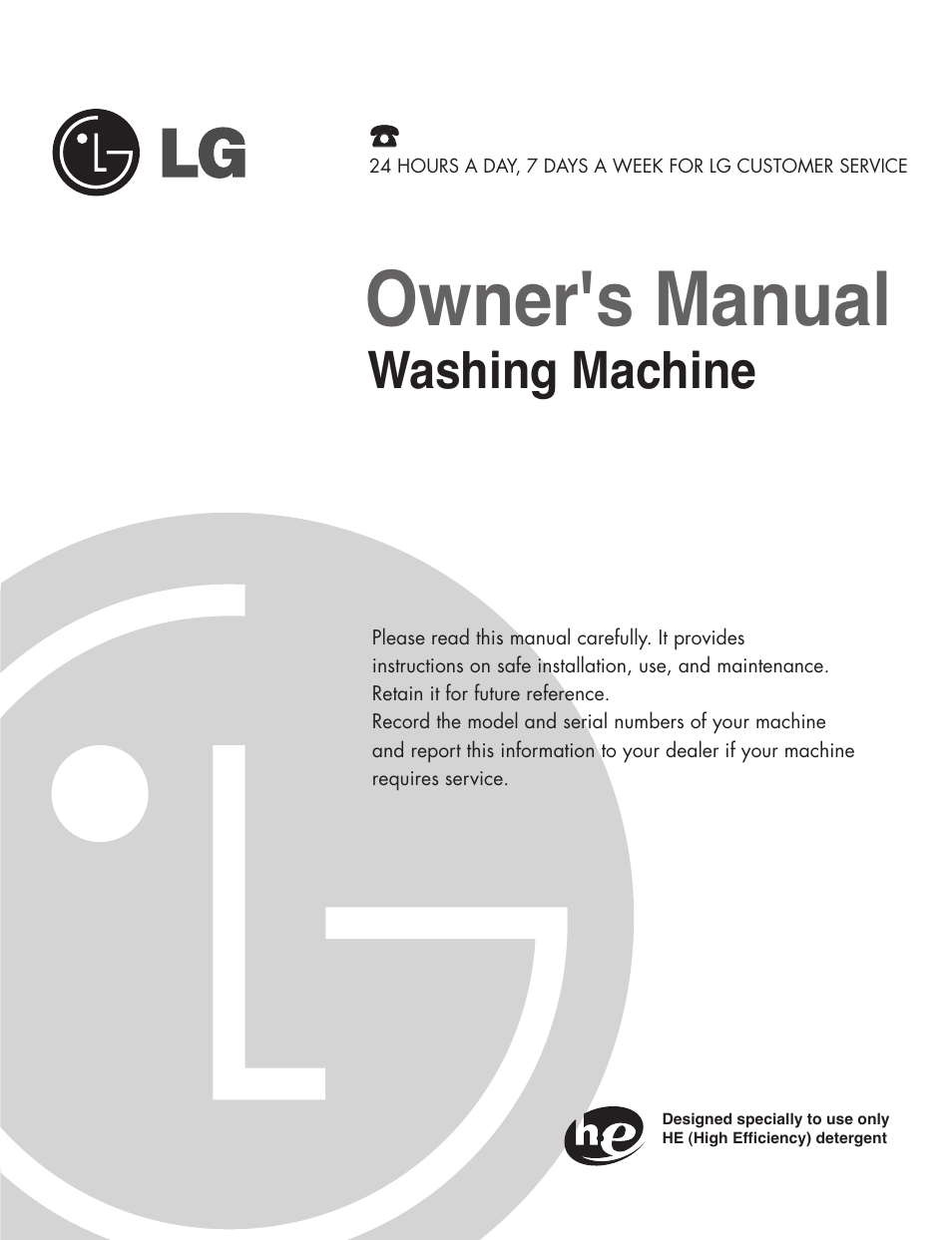 LG WM2487H*M User Manual | 48 pages