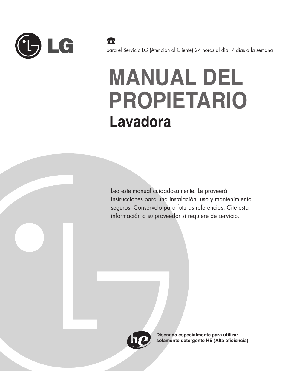 Manual del propietario, Lavadora | LG WM2487H*M User Manual | Page 26 / 48