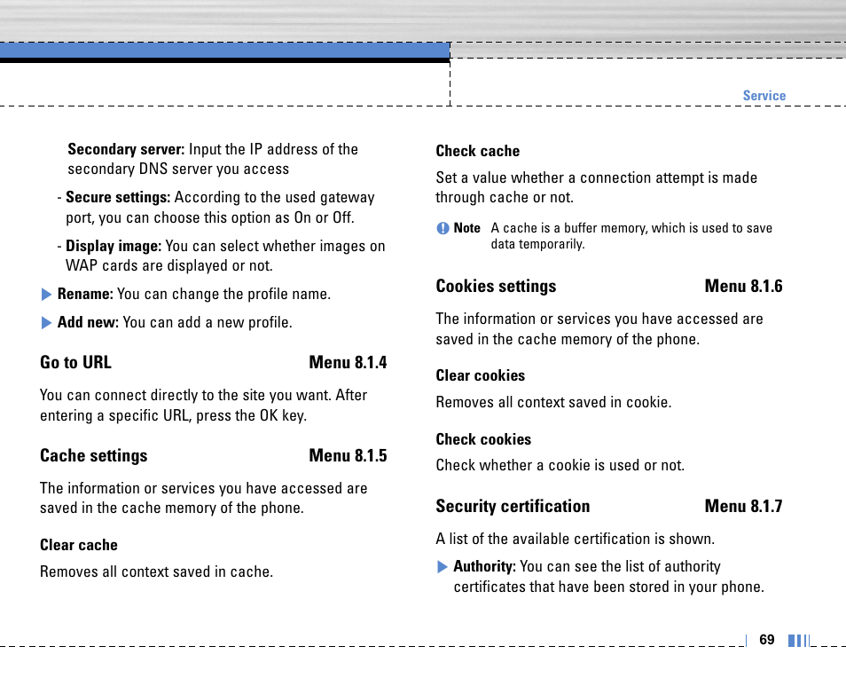 LG C3320 User Manual | Page 70 / 76