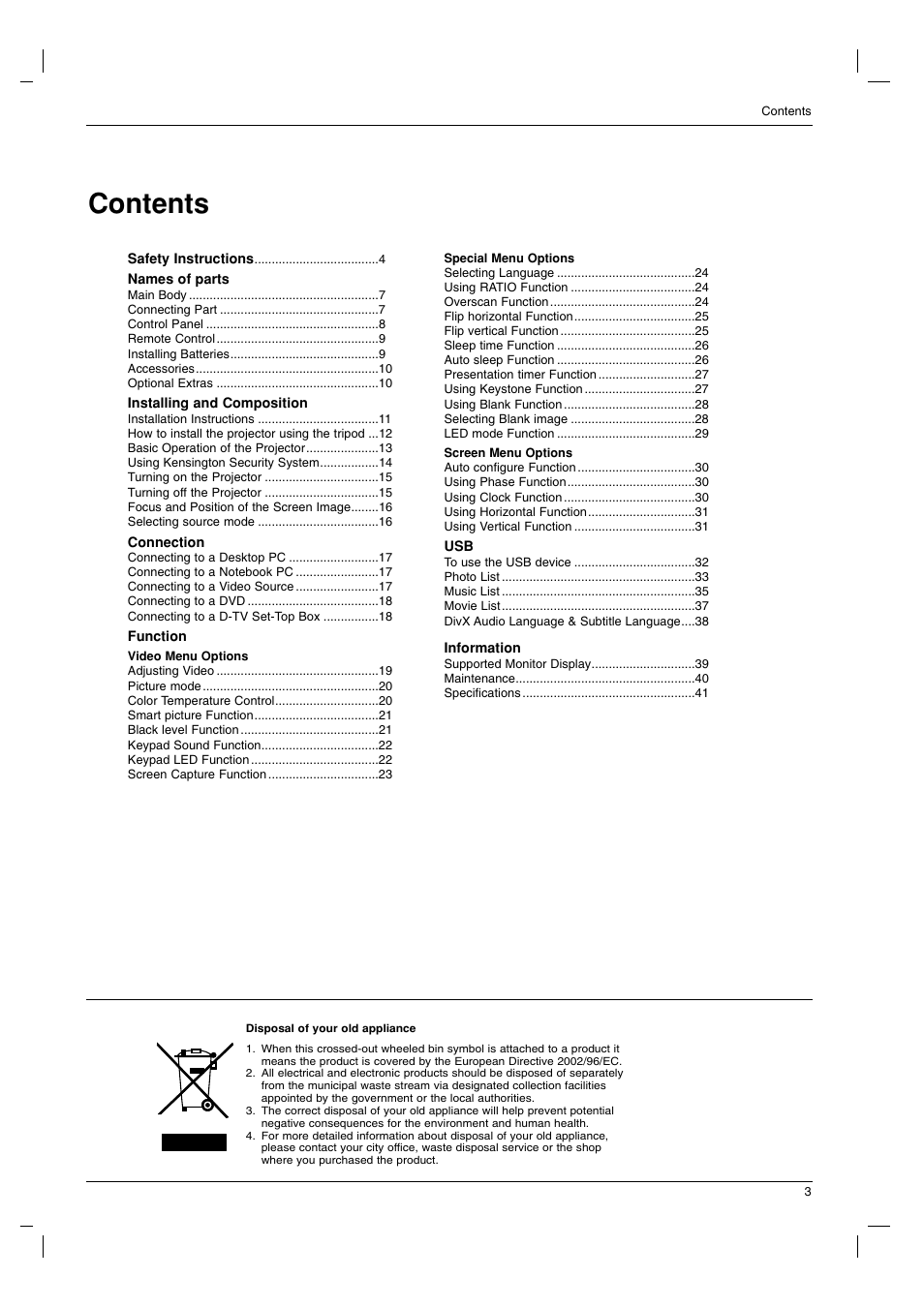 LG HS102G User Manual | Page 3 / 42