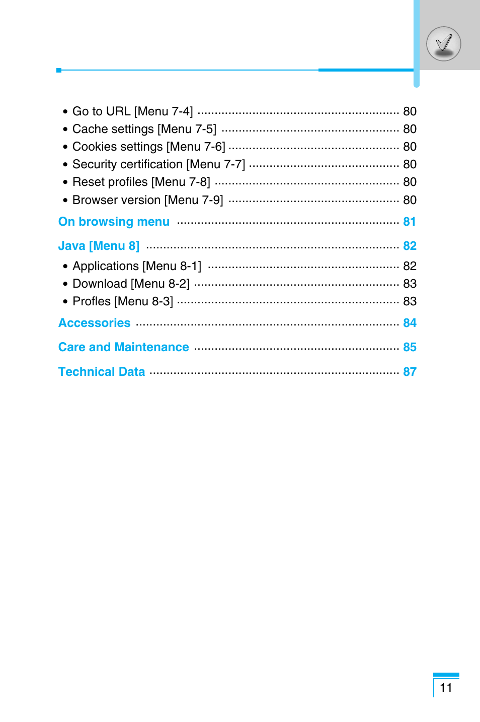 LG C1100 User Manual | Page 11 / 90