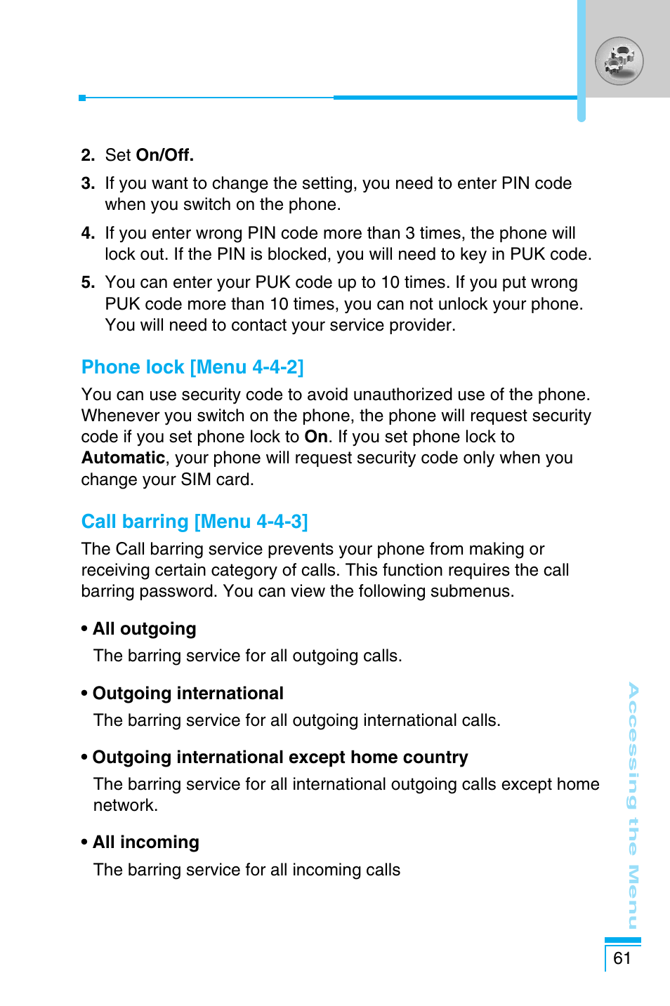 LG C1100 User Manual | Page 61 / 90