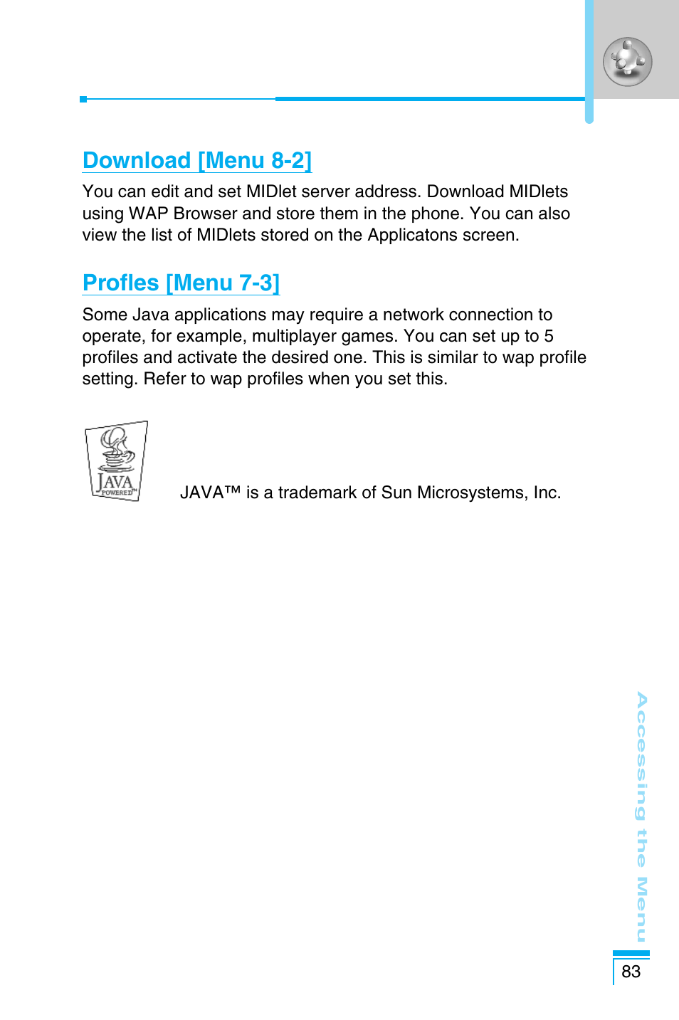 Download [menu 8-2, Profles [menu 7-3 | LG C1100 User Manual | Page 83 / 90