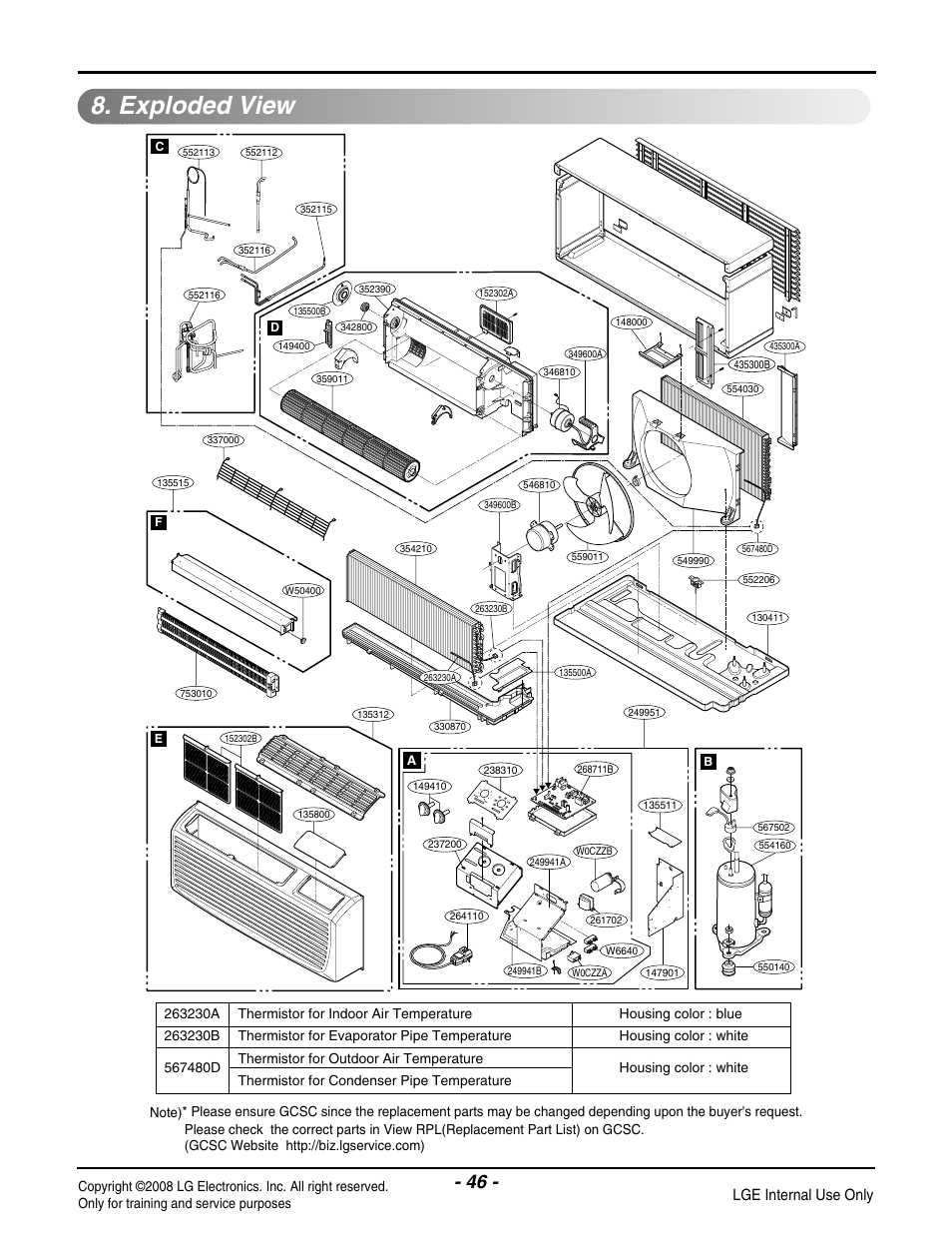 Exploded view, Lge internal use only | LG LP091HEM-Y8 User Manual | Page 46 / 47
