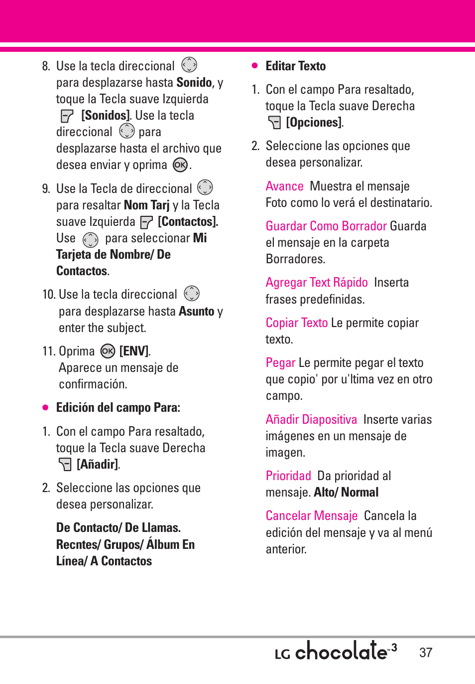 LG Chocolate 3 User Manual | Page 174 / 288