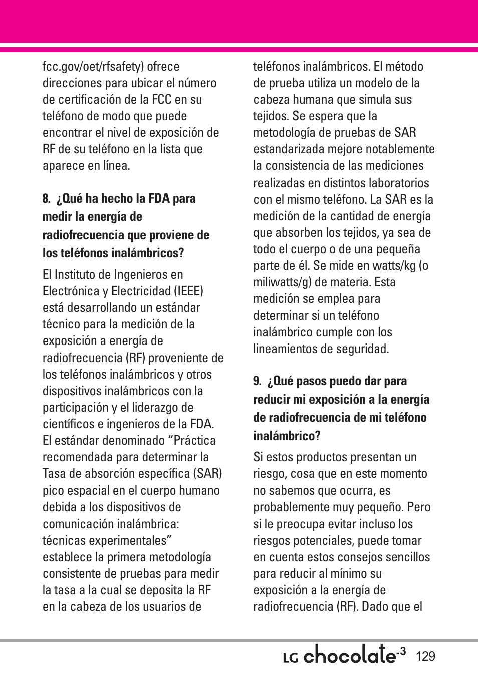LG Chocolate 3 User Manual | Page 266 / 288