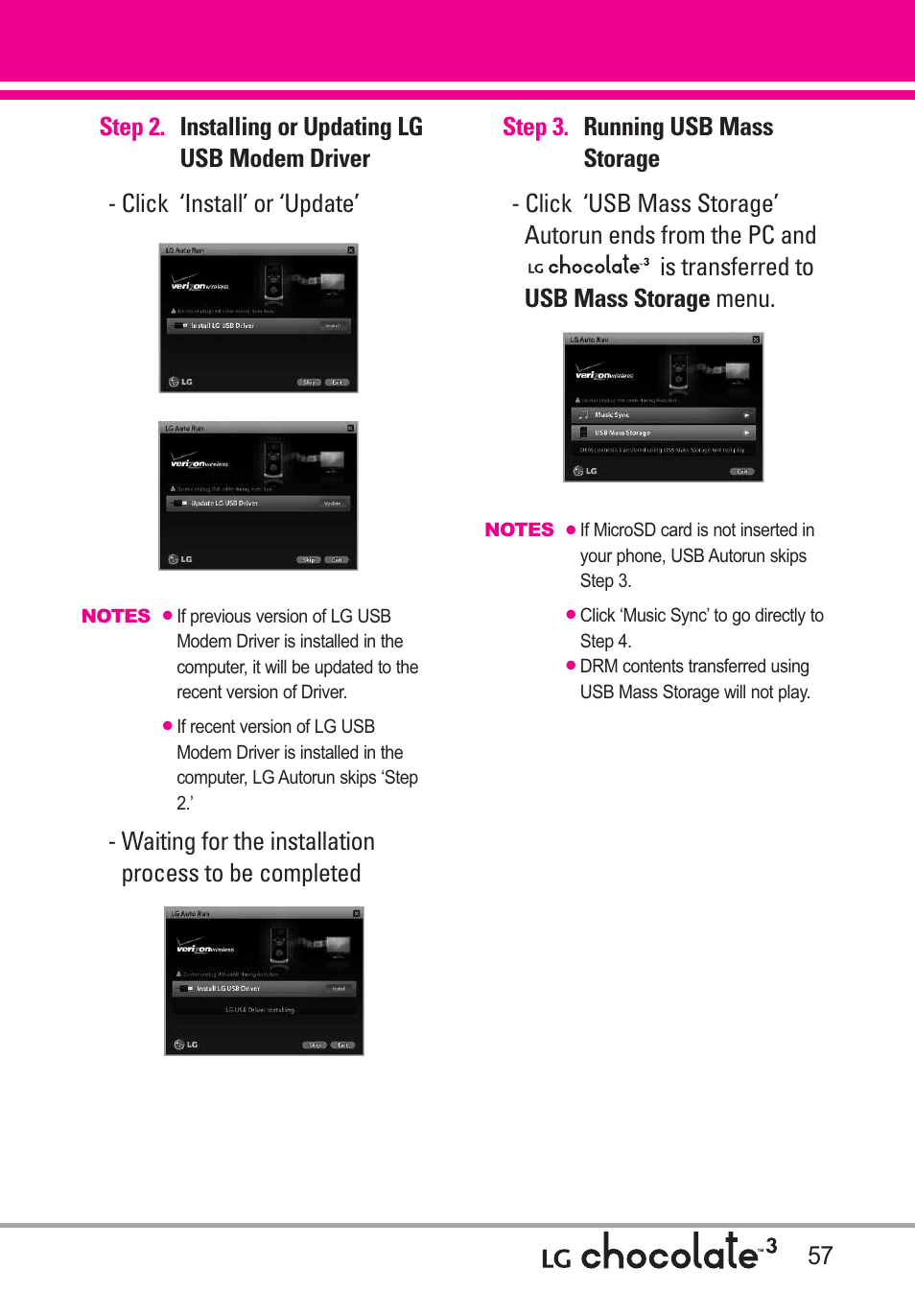 LG Chocolate 3 User Manual | Page 59 / 288