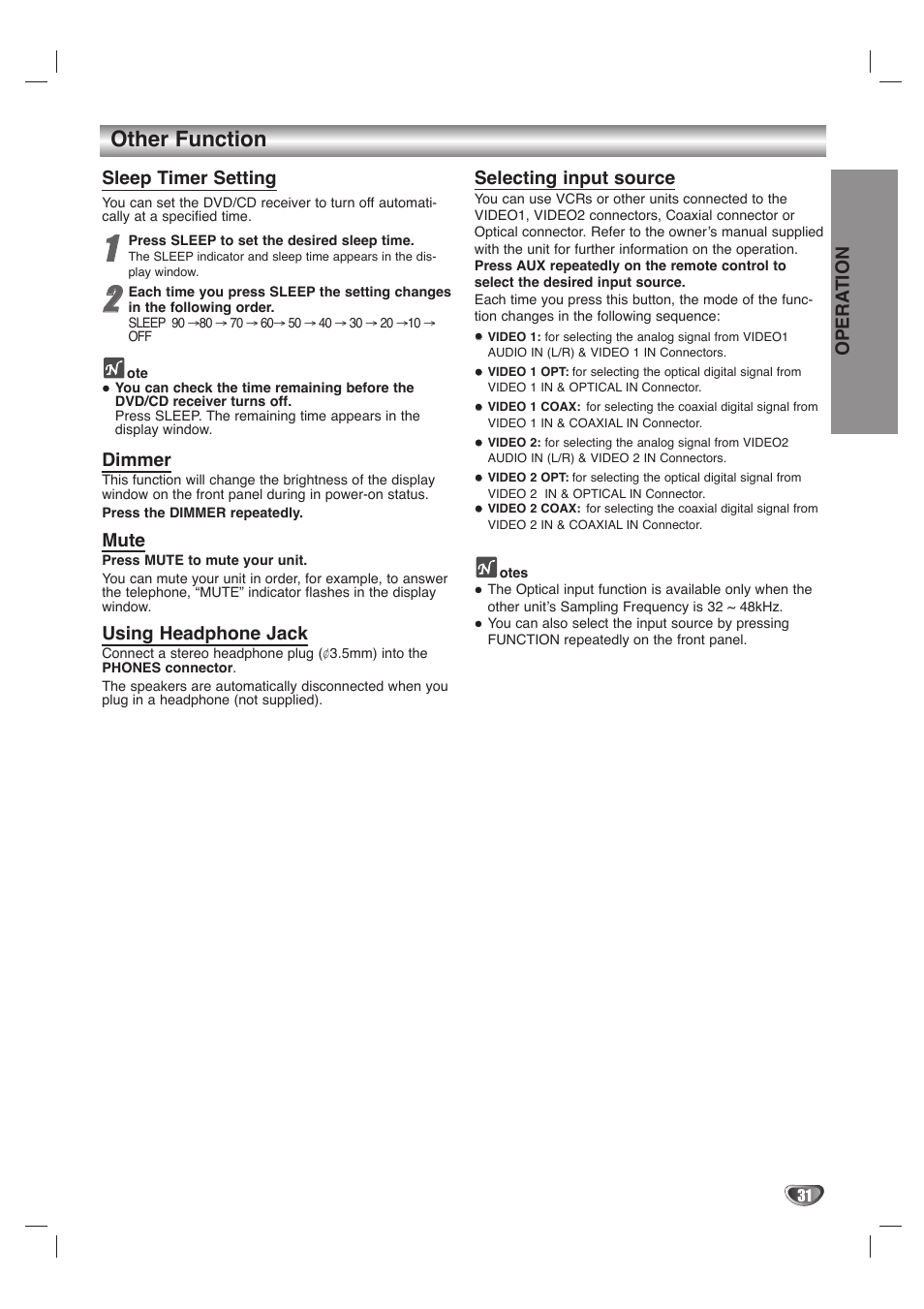 Other function | LG LH-T1000 User Manual | Page 31 / 36